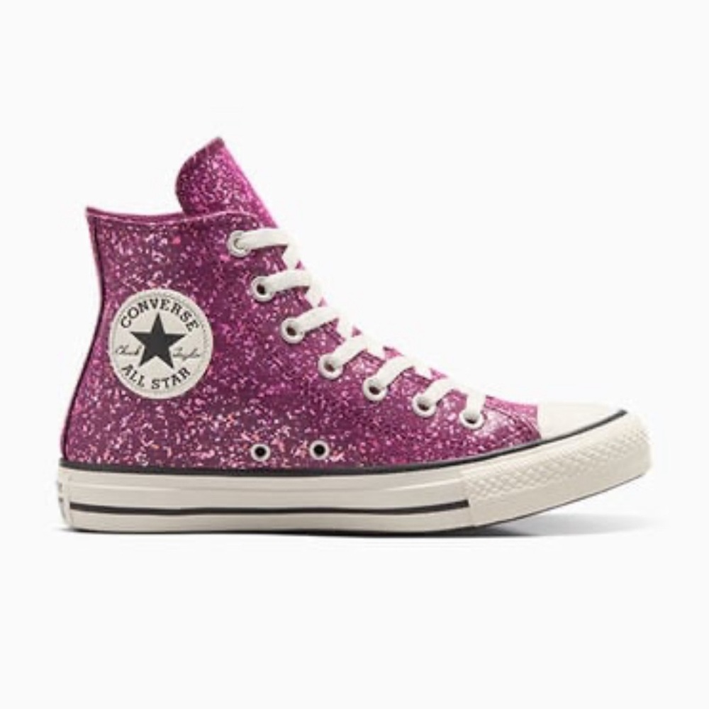 Chuck Taylor All Star Orchid Pink Glitter WOMEN'S HIGH TOP. Size 8. NEW … - Picture 4 of 8